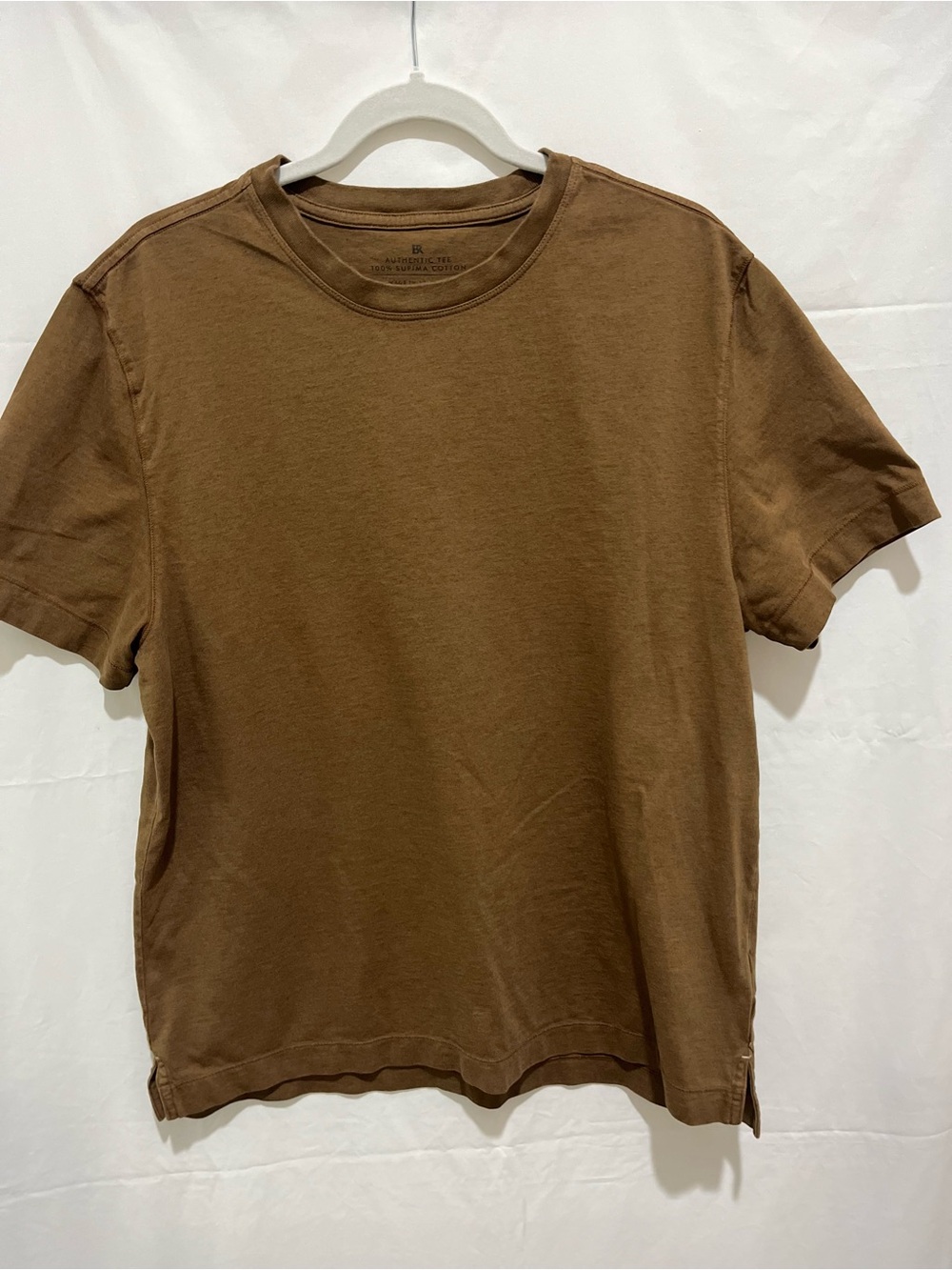 Brown Crewneck Short-Sleeve Shirt - Classic Casual